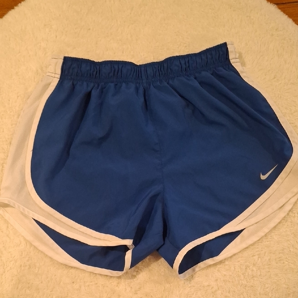 Nike Blue and White Athletic Shorts Lightweight Design